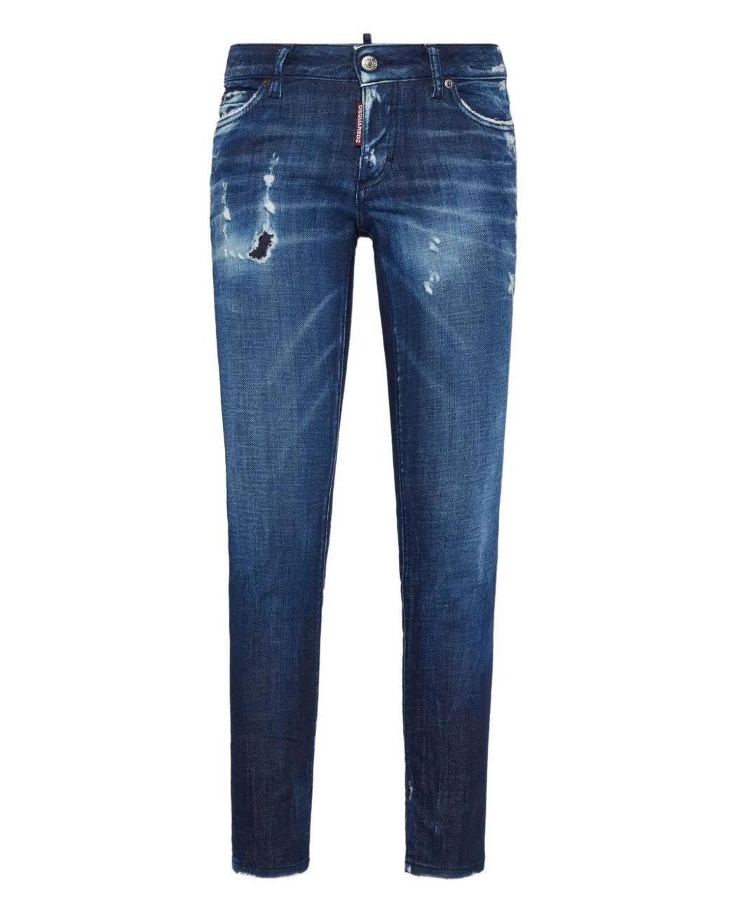 DSquared² Blue Distressed Skinny Jeans