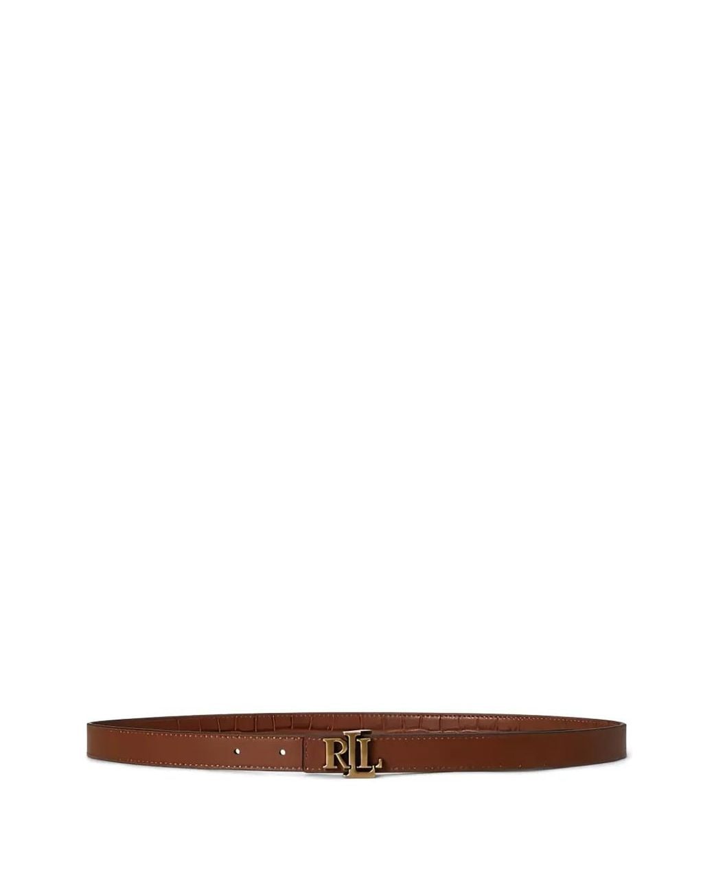 Ralph Lauren Brown Logo-Plaque Belt