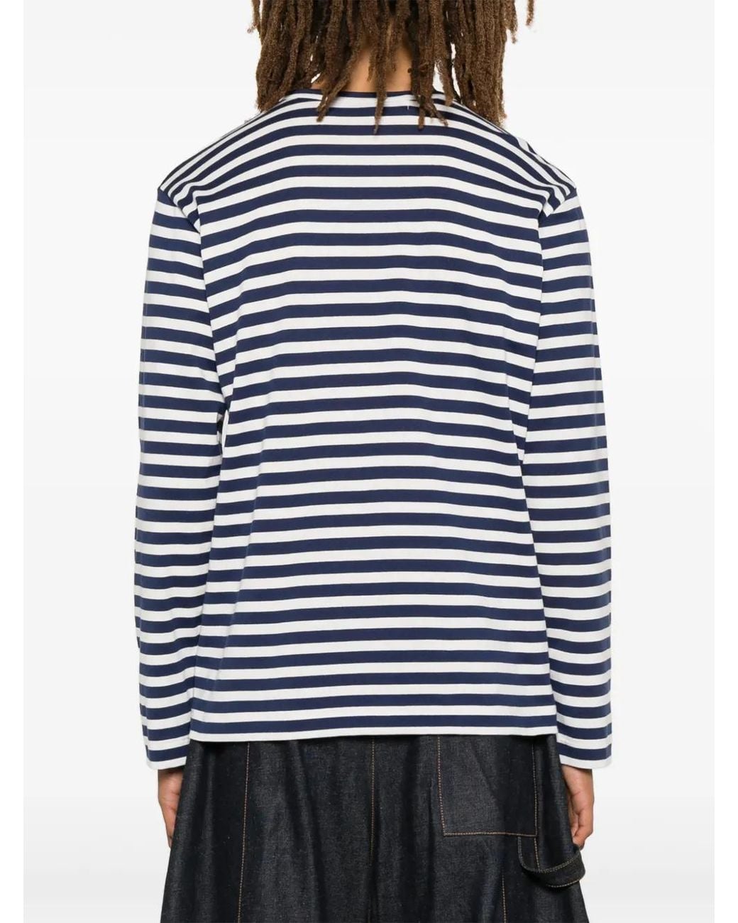 COMME DES GARÇONS PLAY Blue Heart-Patch T-Shirt