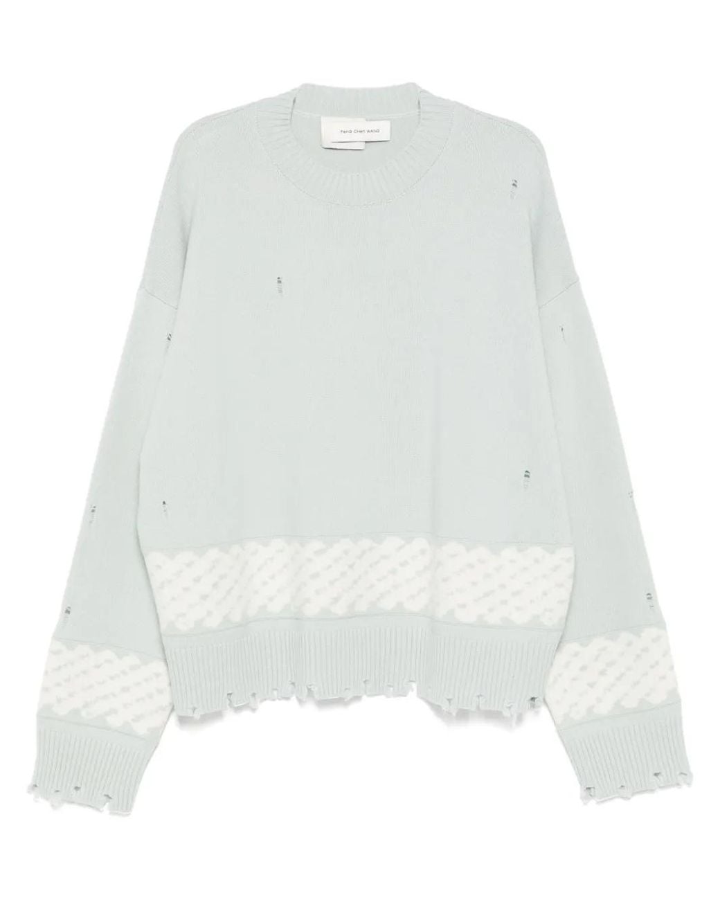 Feng Chen Wang White Jacquard Jumper for men