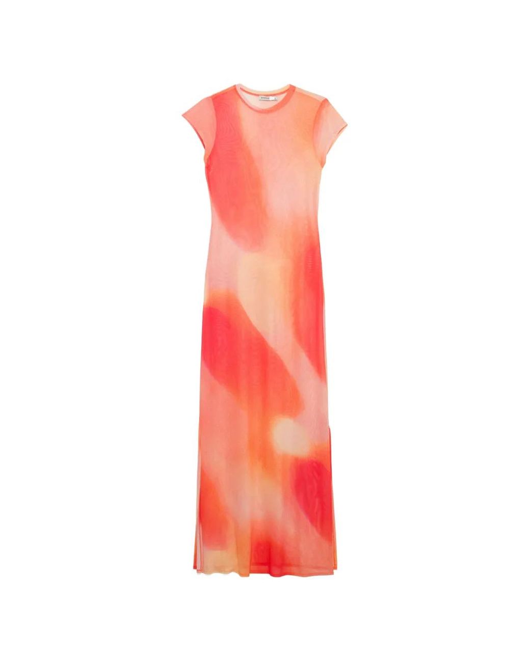 Jonathan Simkhai Pink Fia Abstract-Print Mesh Maxi Dress