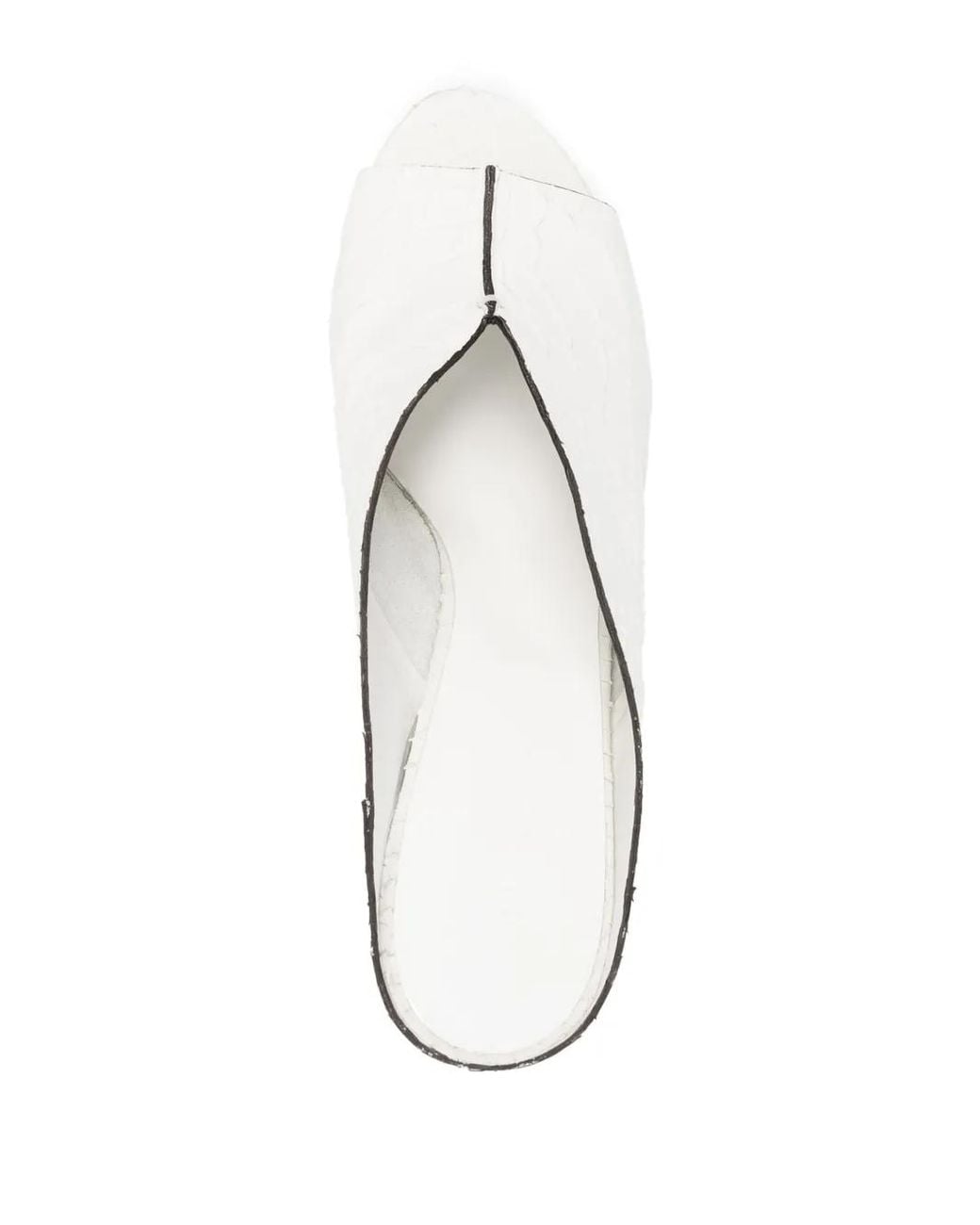 Roberto Del Carlo White 85Mm Tenerife Leather Mules