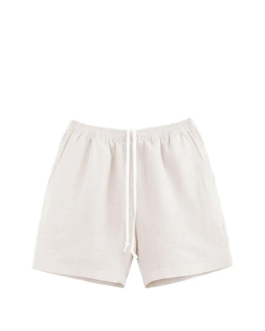 True Tribe White Drawstring-Waist Linen Shorts for men