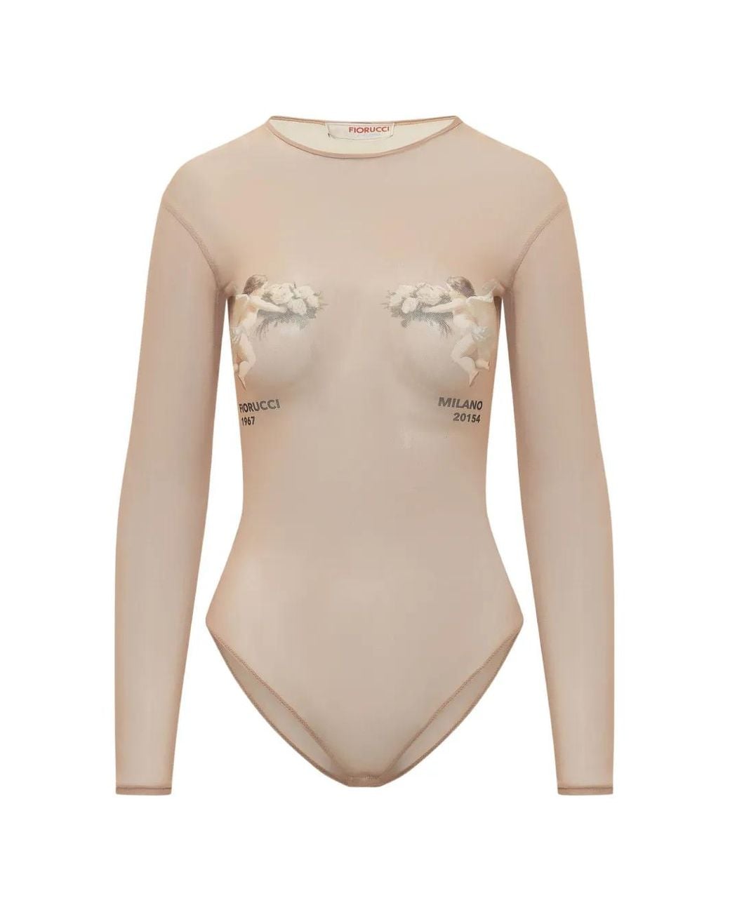 Fiorucci White Bouquet Cupid-Print Bodysuit