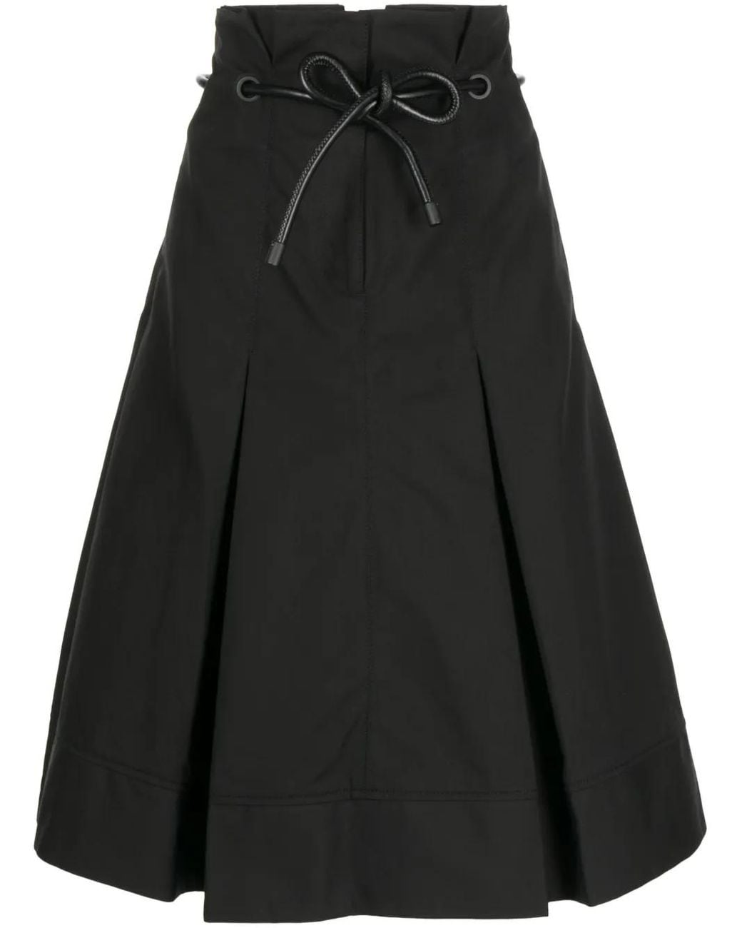 3.1 Phillip Lim Black Origami High-Waisted Midi Skirt