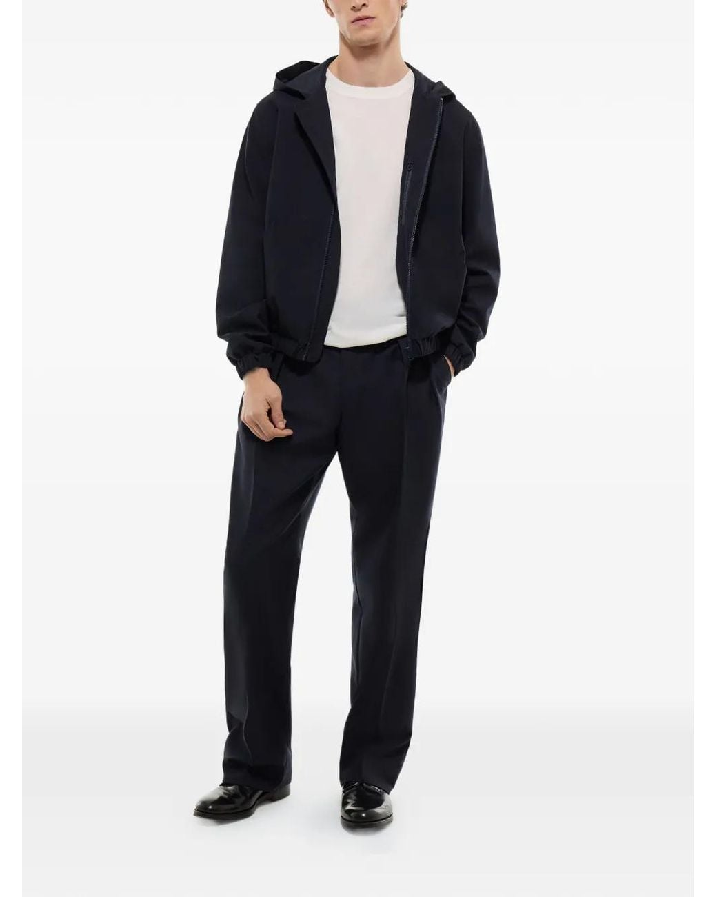 Fursac Blue Hooded Zip-Fastening Jacket for men