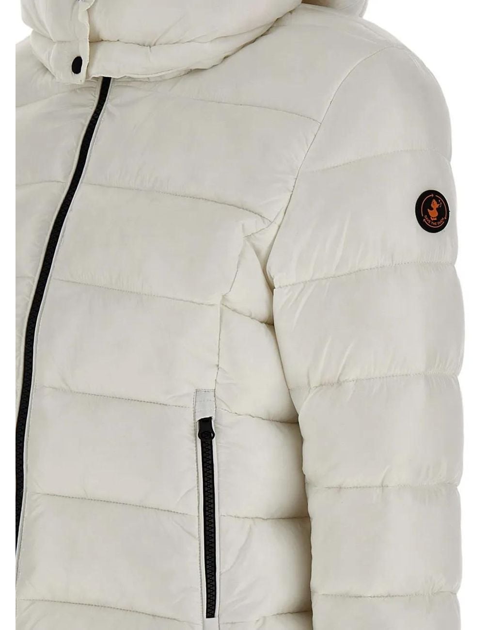 Save The Duck Gray Horizontal-Quilted Hooded Puffer Jacket