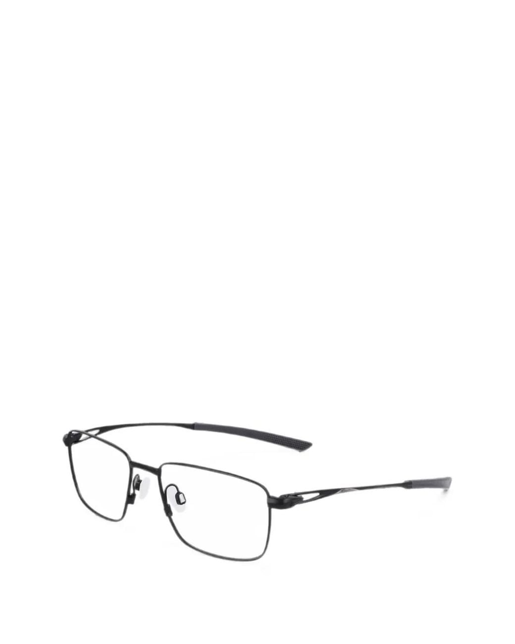 Nike Black 6046 Titanium Rectangle-Frame Glasses for men