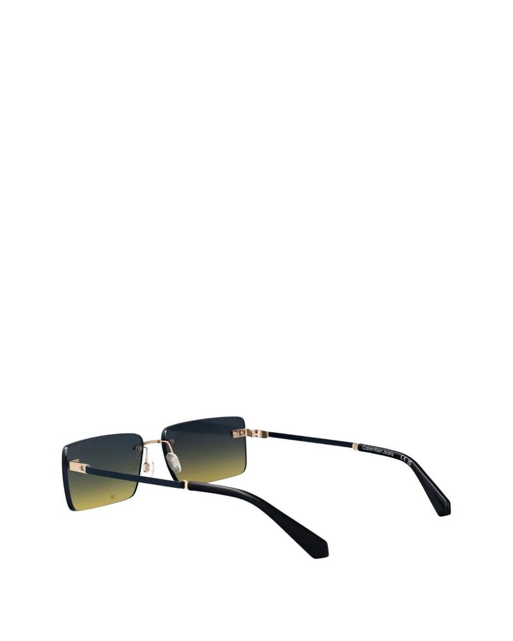 Calvin Klein Green Lunettes De Soleil À Monture Rectangulaire for men