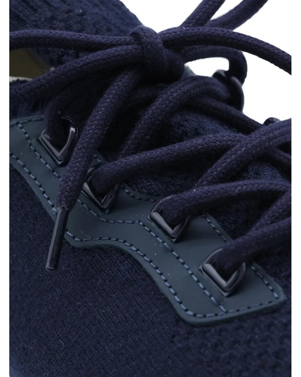 Eleventy Blue Panelled Knit Sneakers for men