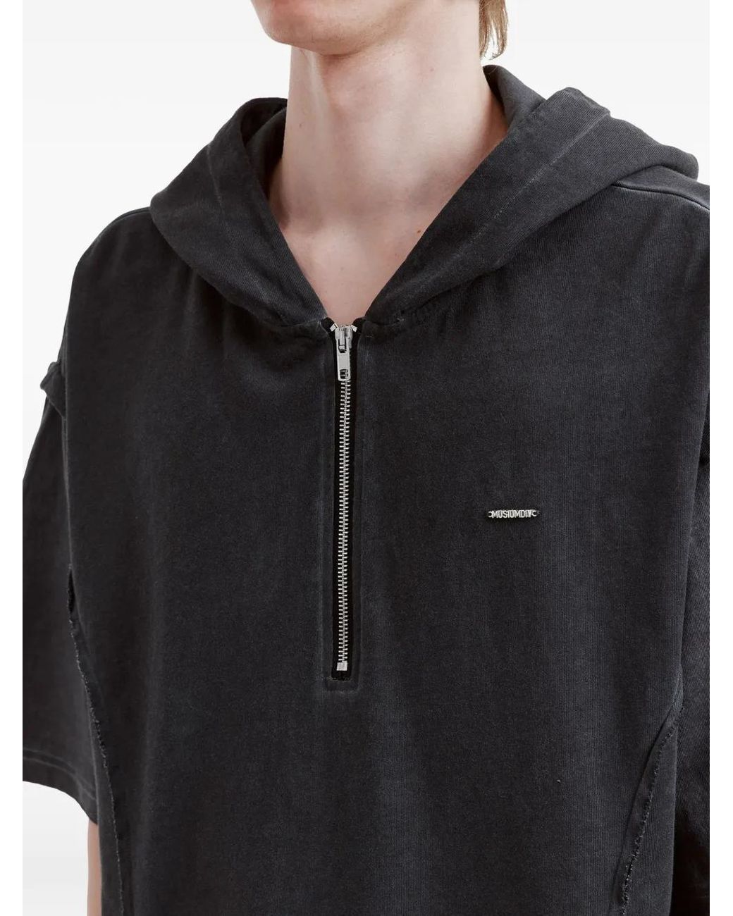 Musium Div. Blue Half-Zip Hooded T-Shirt for men