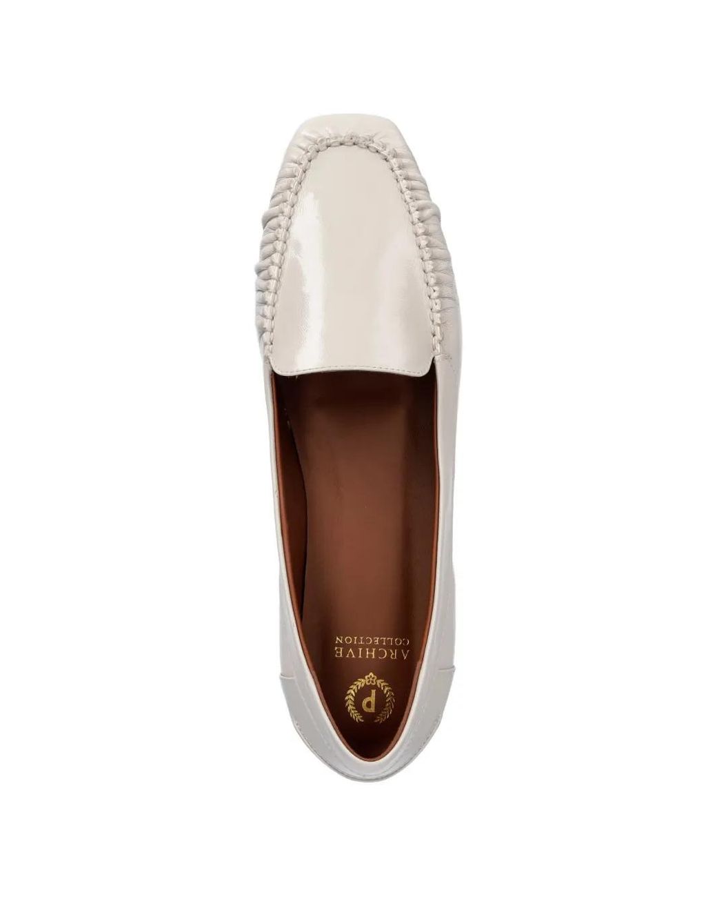 Pollini White Mocassins Uptown À Détails De Coutures