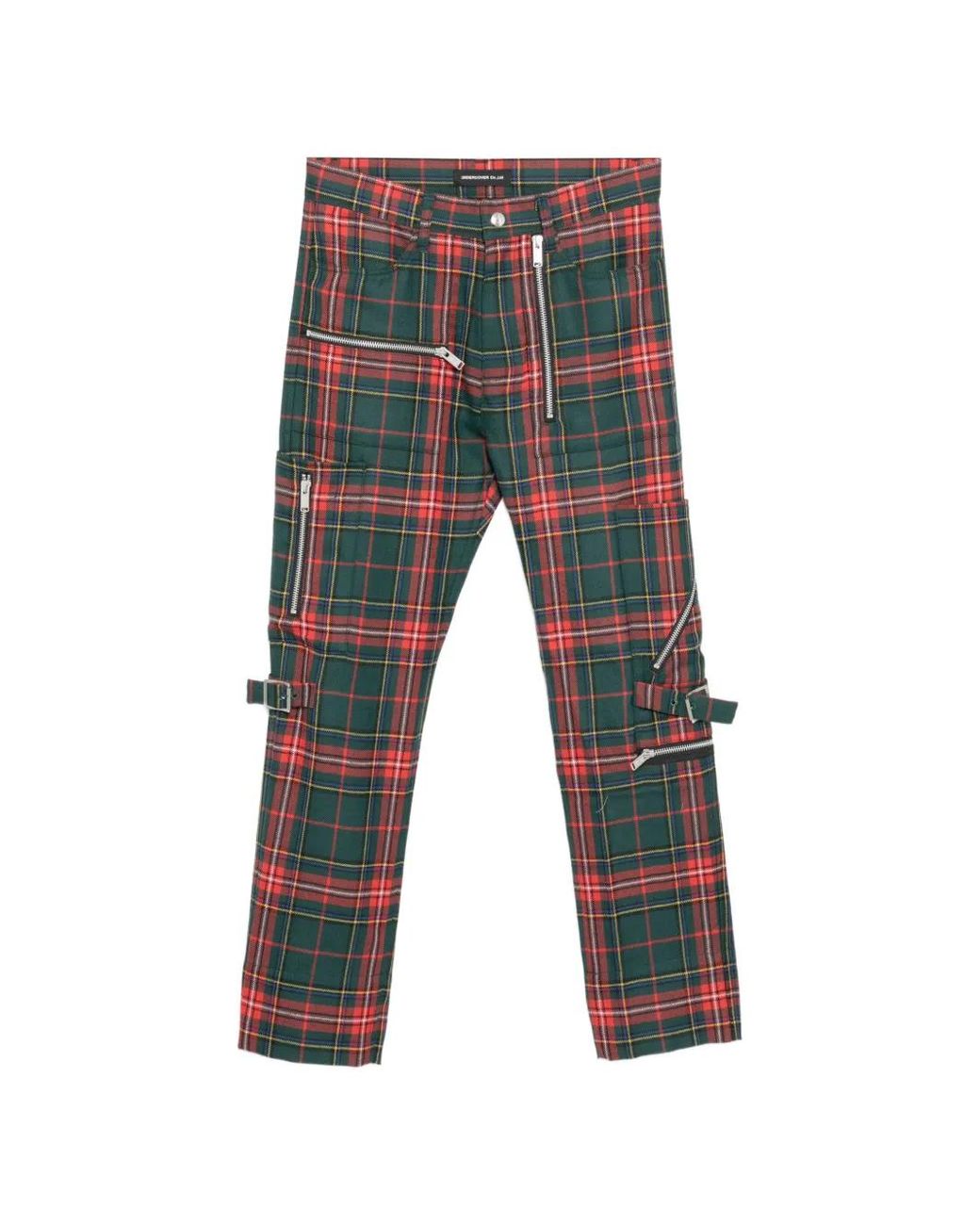 Undercover Gray Tartan Trousers for men