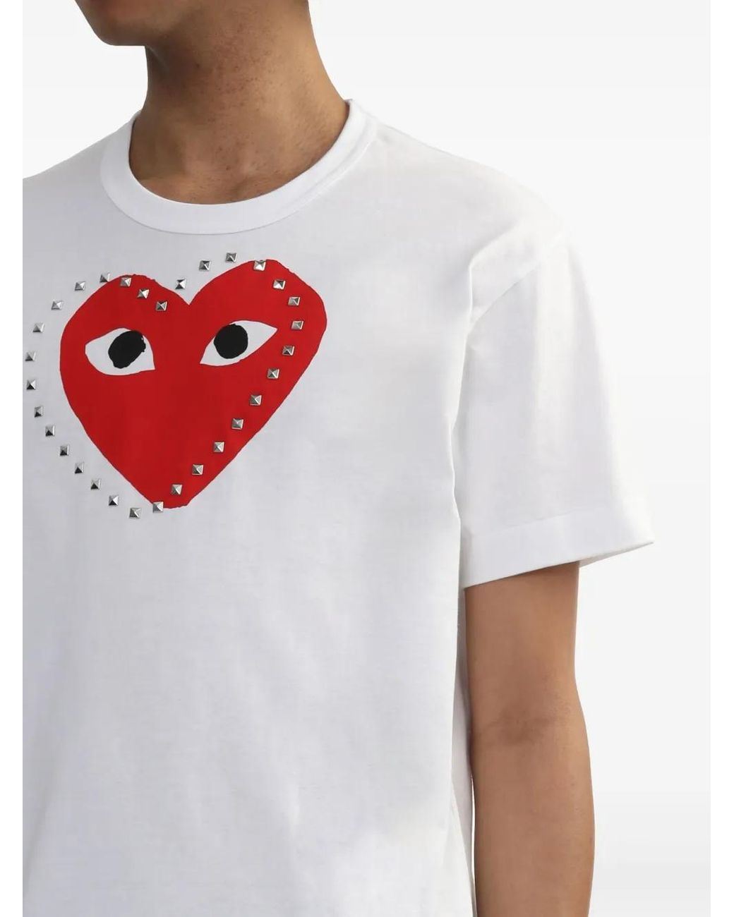 COMME DES GARÇONS PLAY White Heart-Print T-Shirt