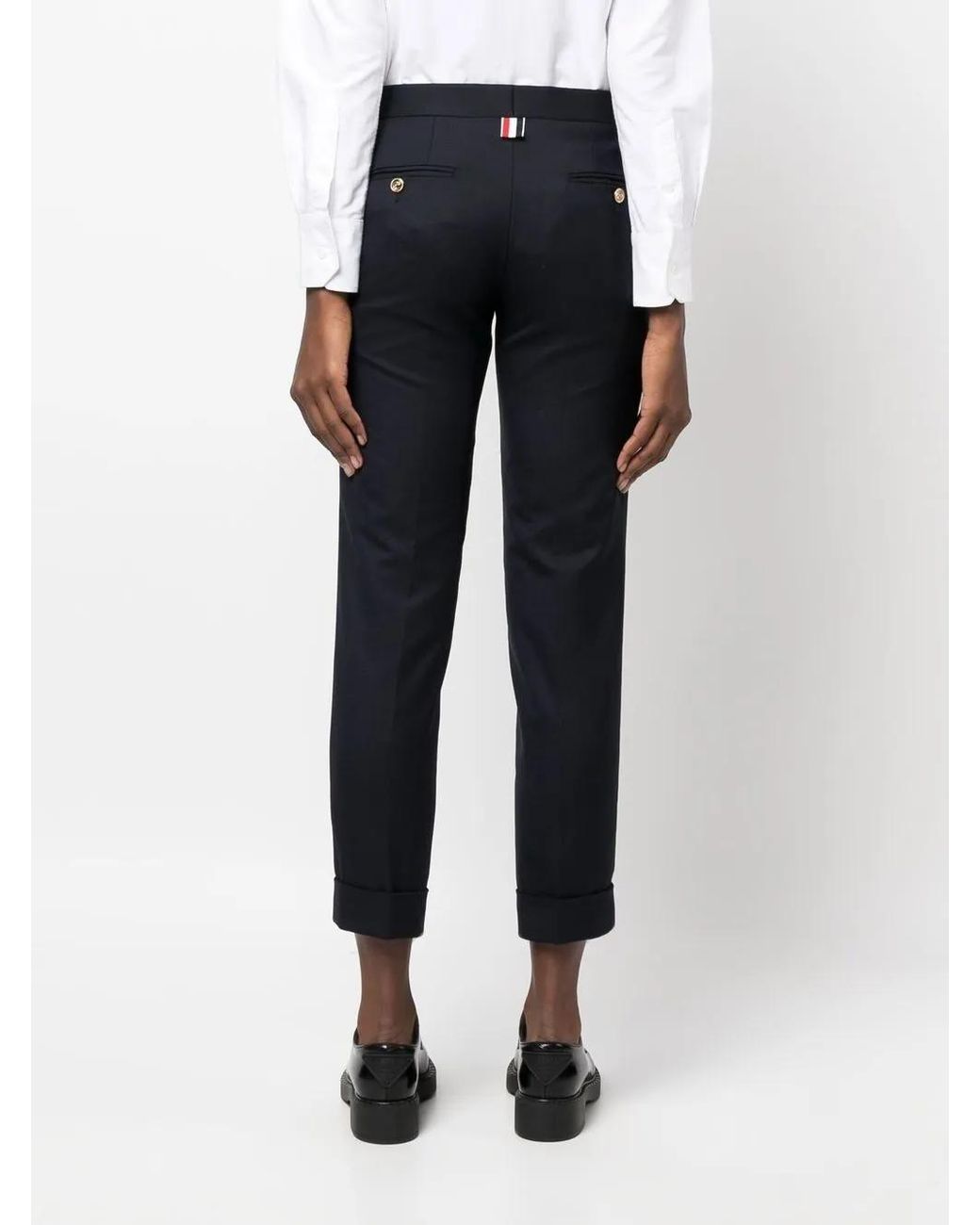 Thom Browne Blue Cropped Tailored Trousers
