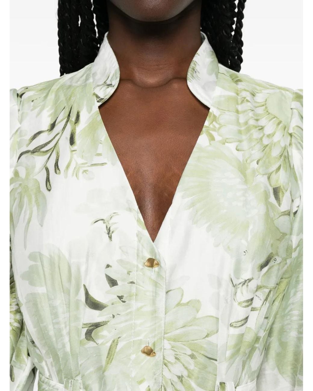 Aje. White Reflector Flower-Pattern Maxi Dress