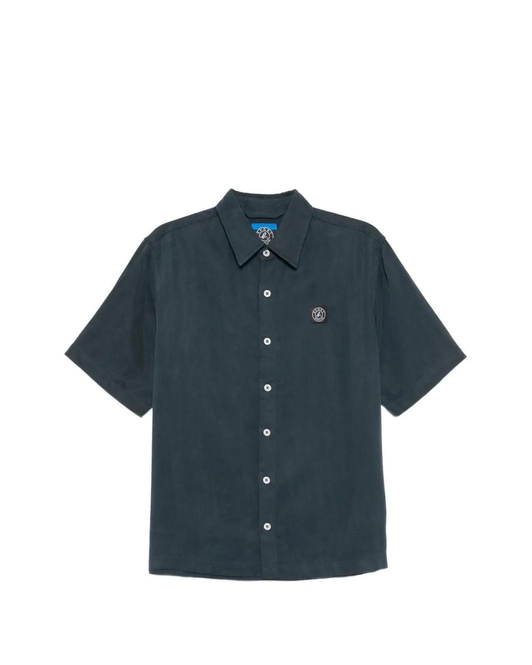 SPORT b. by agnès b. Blue Logo-Patch Shirt for men