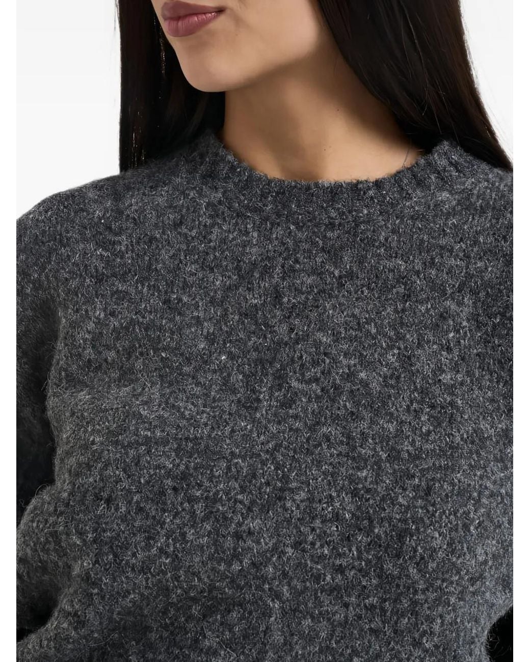 Semicouture Gray Buckle-Detail Layered Sweater