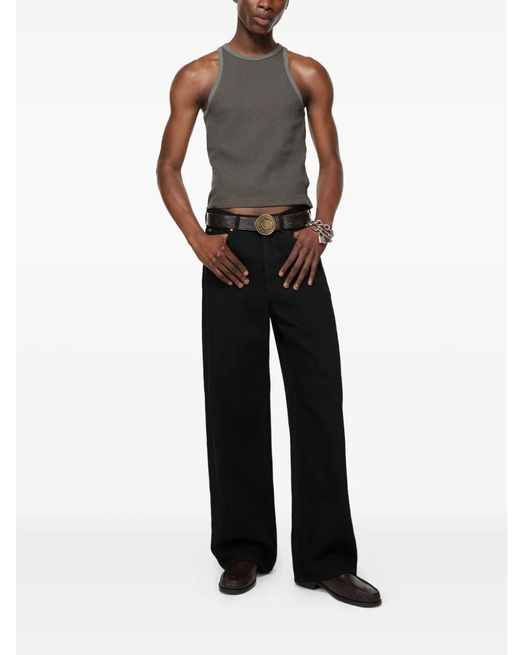 Acne Gray Logo-Patch Jeans