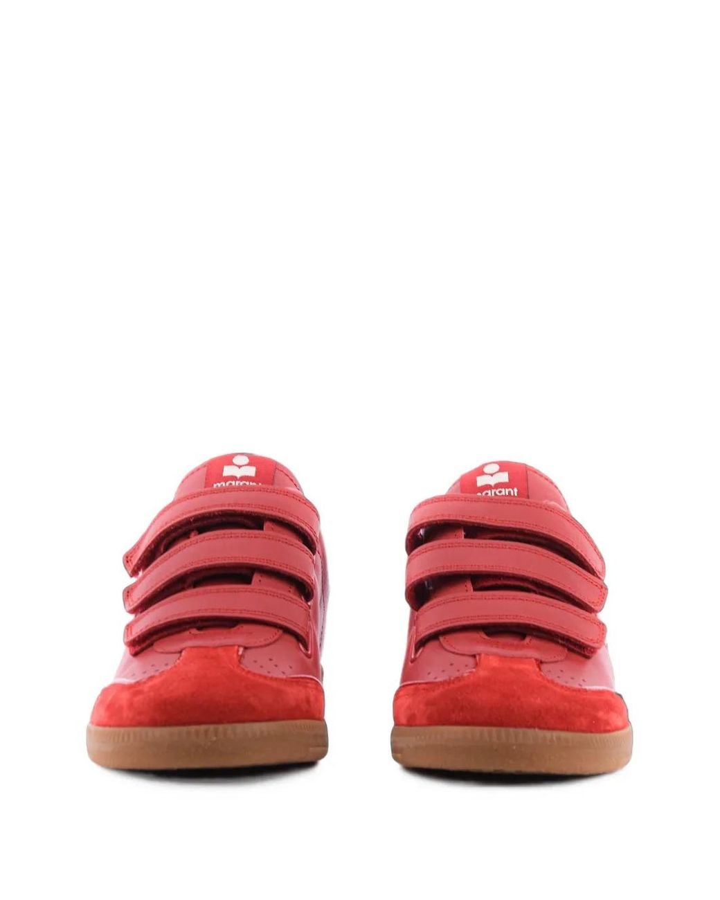 Isabel Marant Red Beth Touch-Strap Sneakers