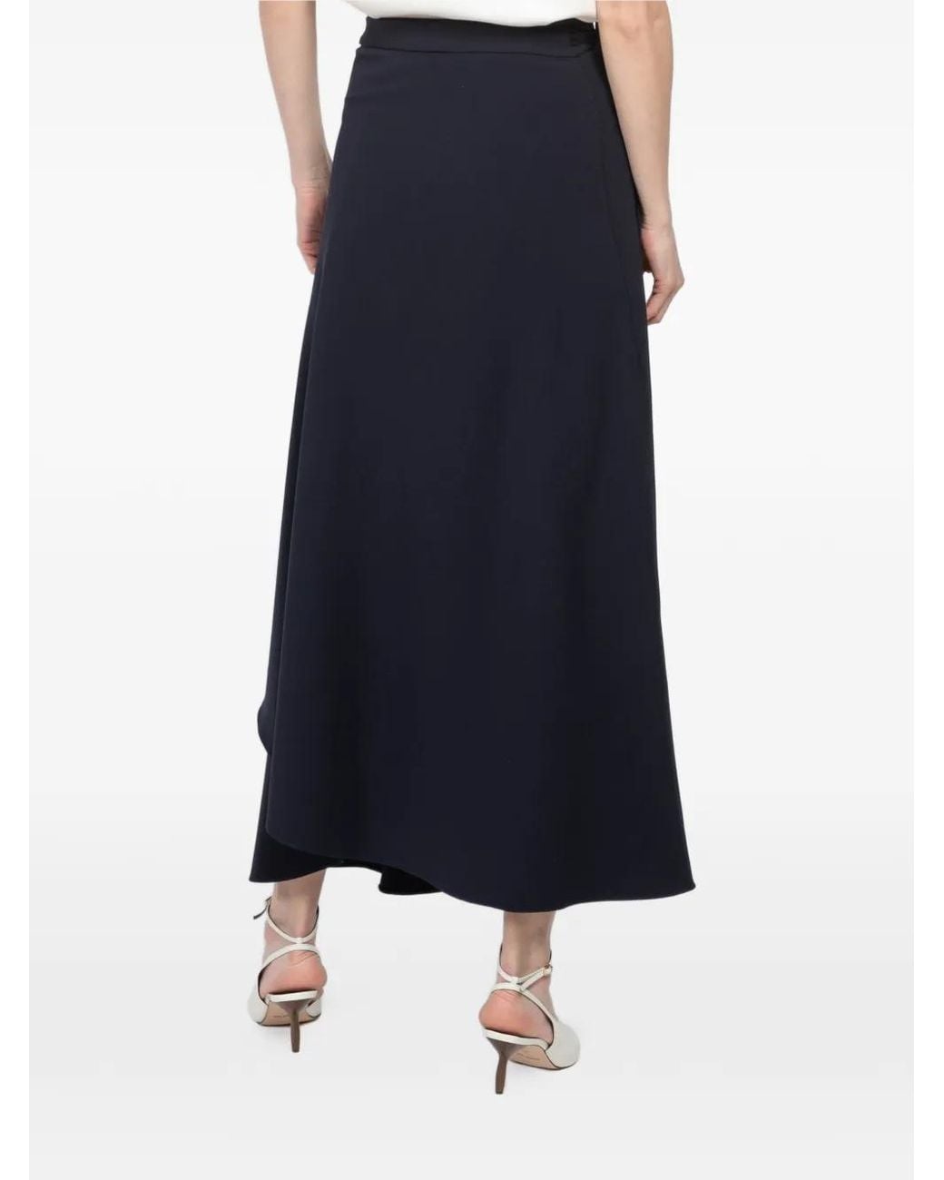 Peter Cohen Blue Wrap-Style Maxi Skirt