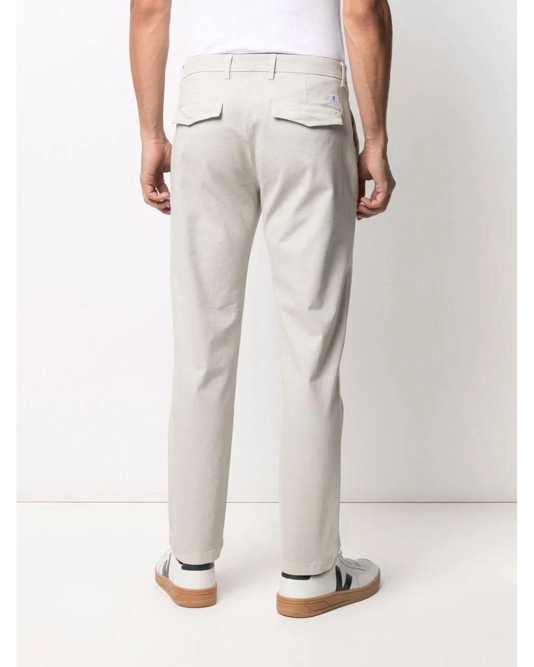 Department 5 Gray Straight-Leg Cotton-Blend Trousers for men