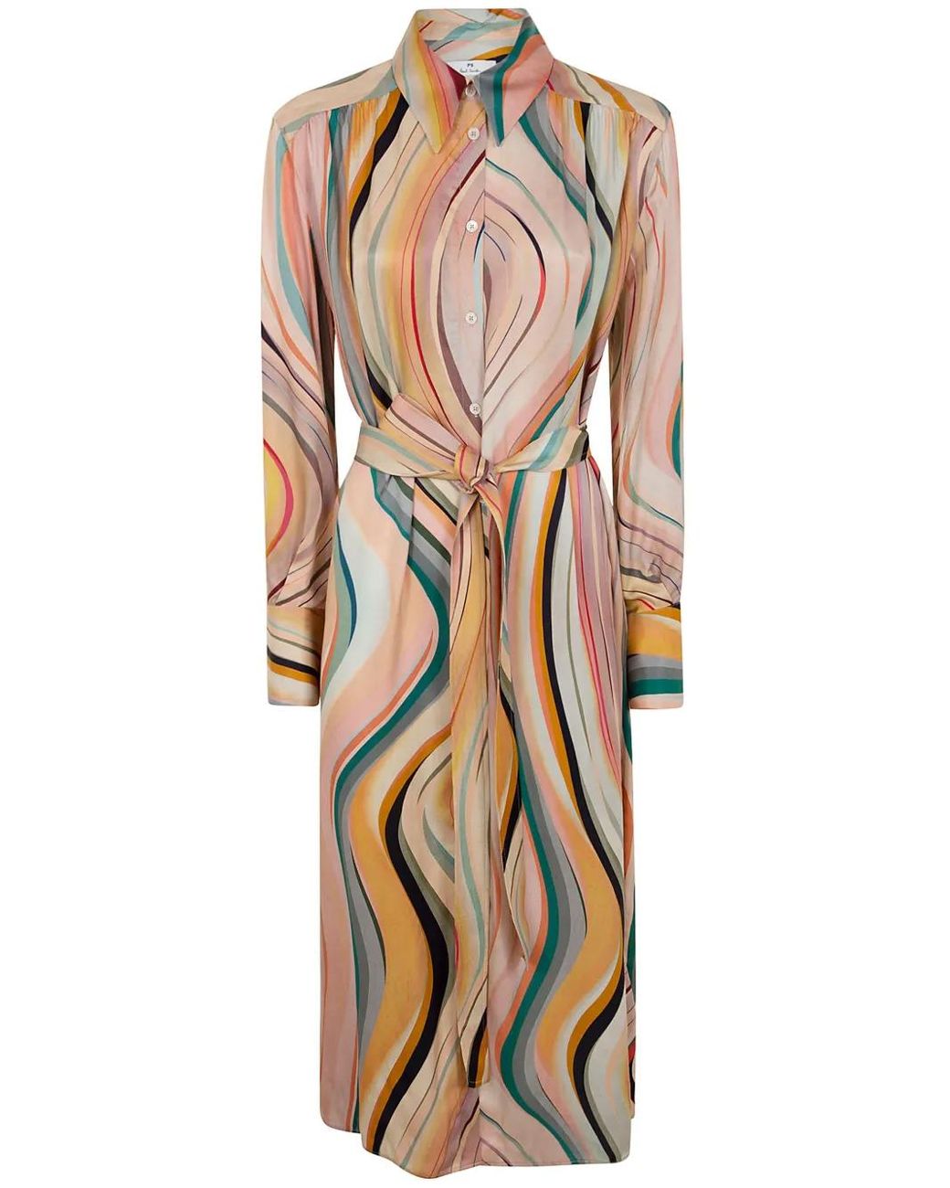 Paul Smith Natural Patterned Midi Dress
