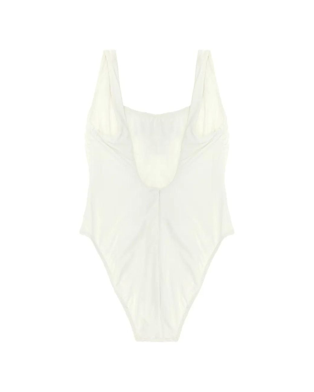 Polo Ralph Lauren White Polo Logo-Print Swimsuit