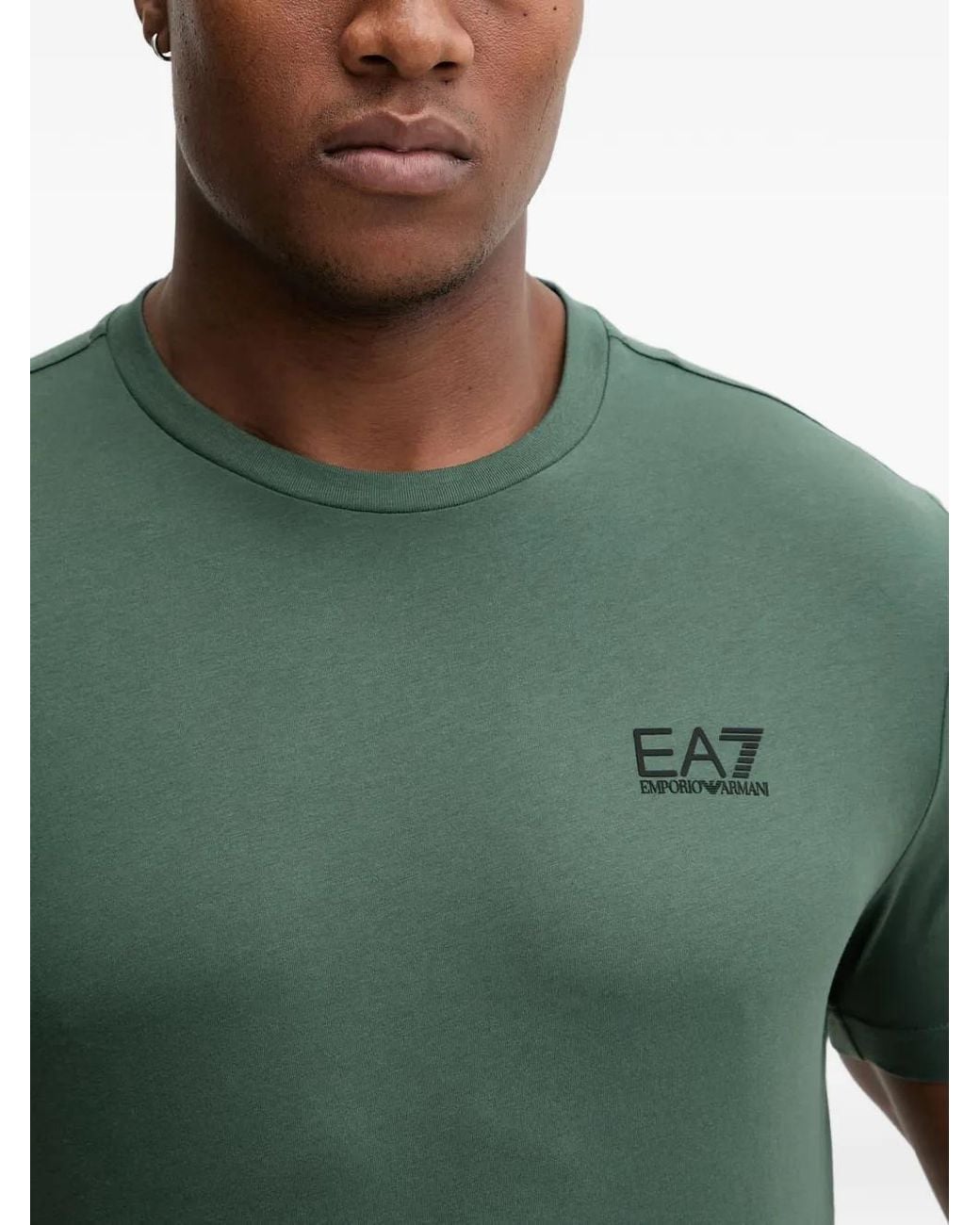EA7 Green Logo-Print Short-Sleeve T-Shirt for men