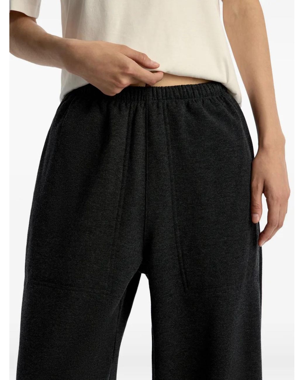 12 STOREEZ Black Elasticated-Waistband Track Pants