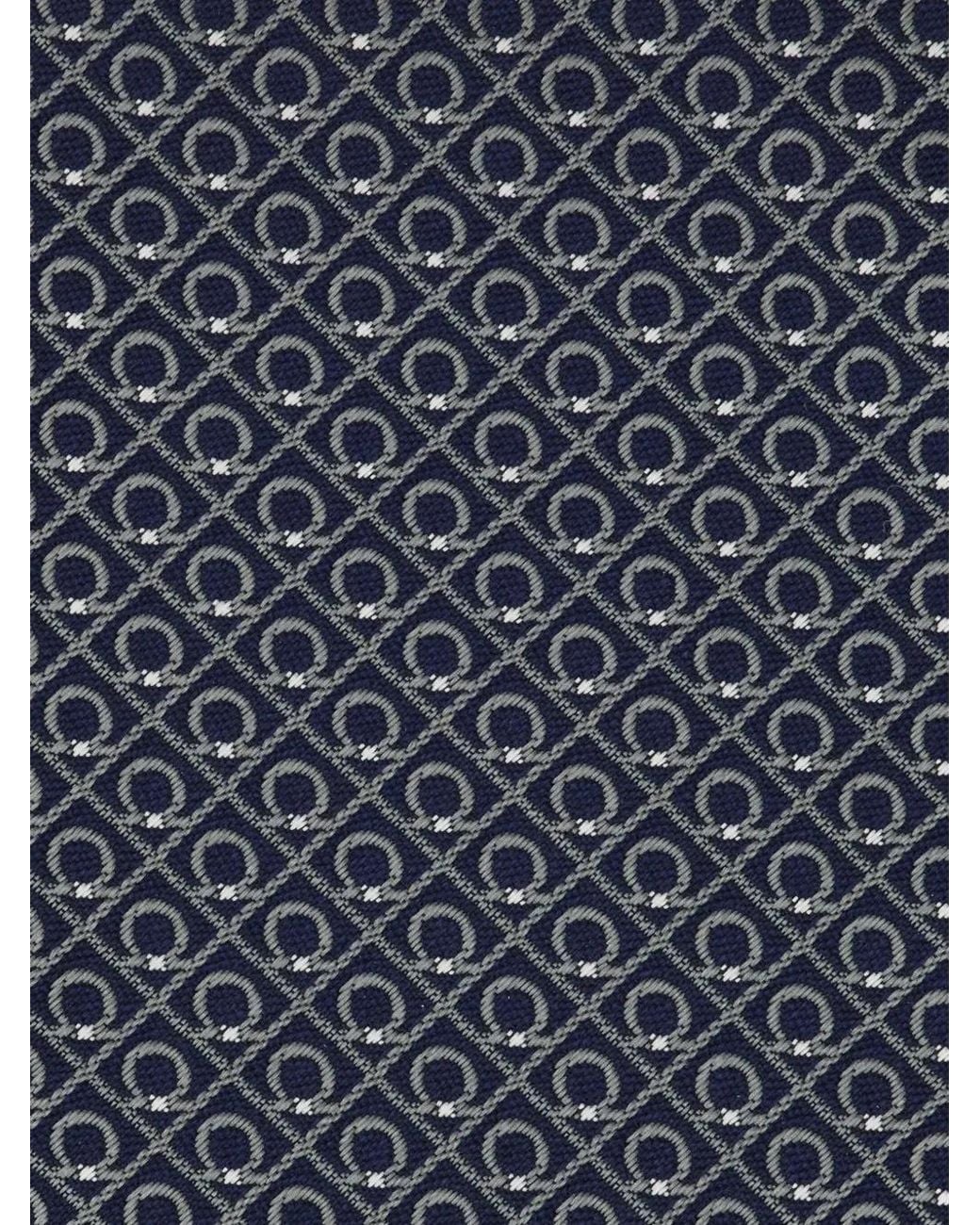 Ferragamo Black Gancini Jacquard Silk Tie for men