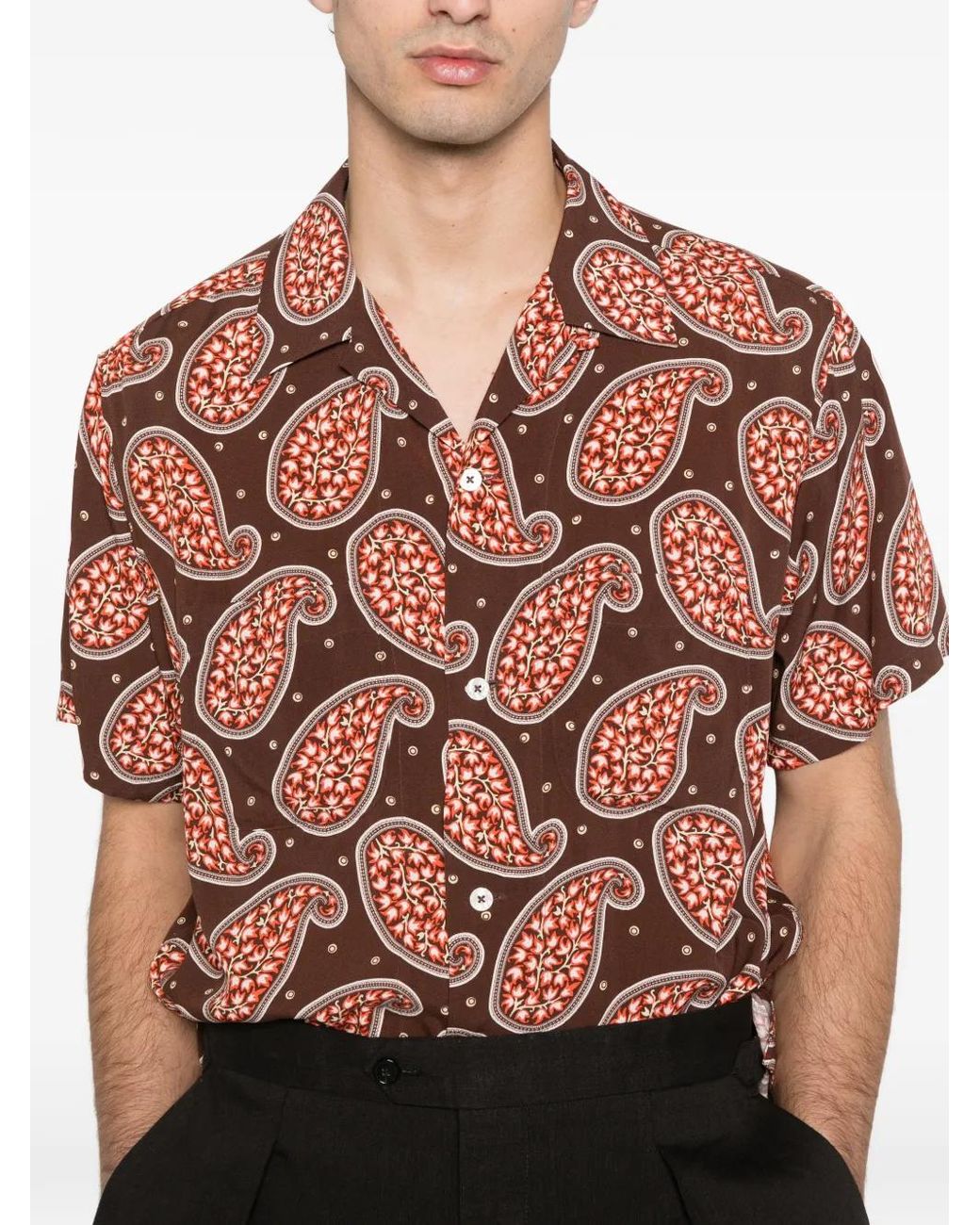 Fursac Pink Paisley Shirt for men