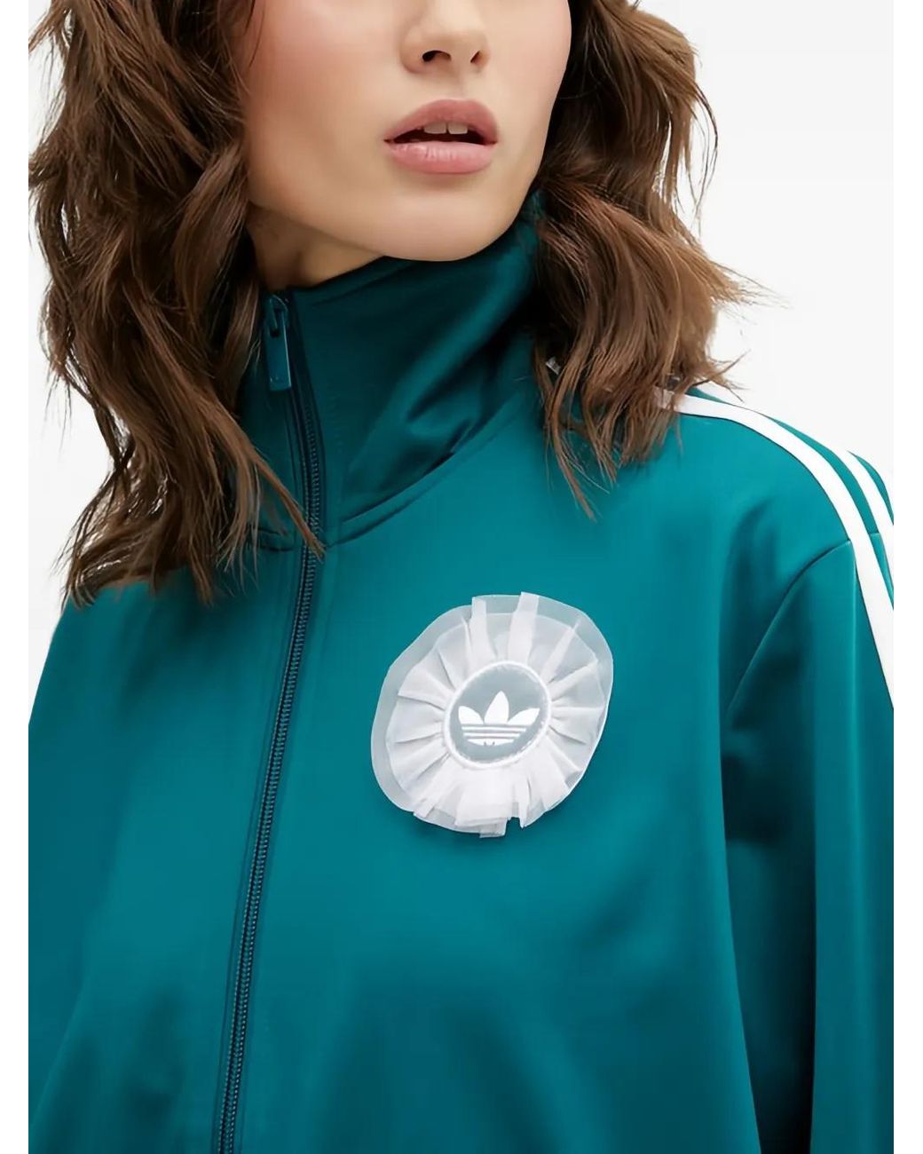 adidas Zipped Appliqué Jacket in Blue | Lyst