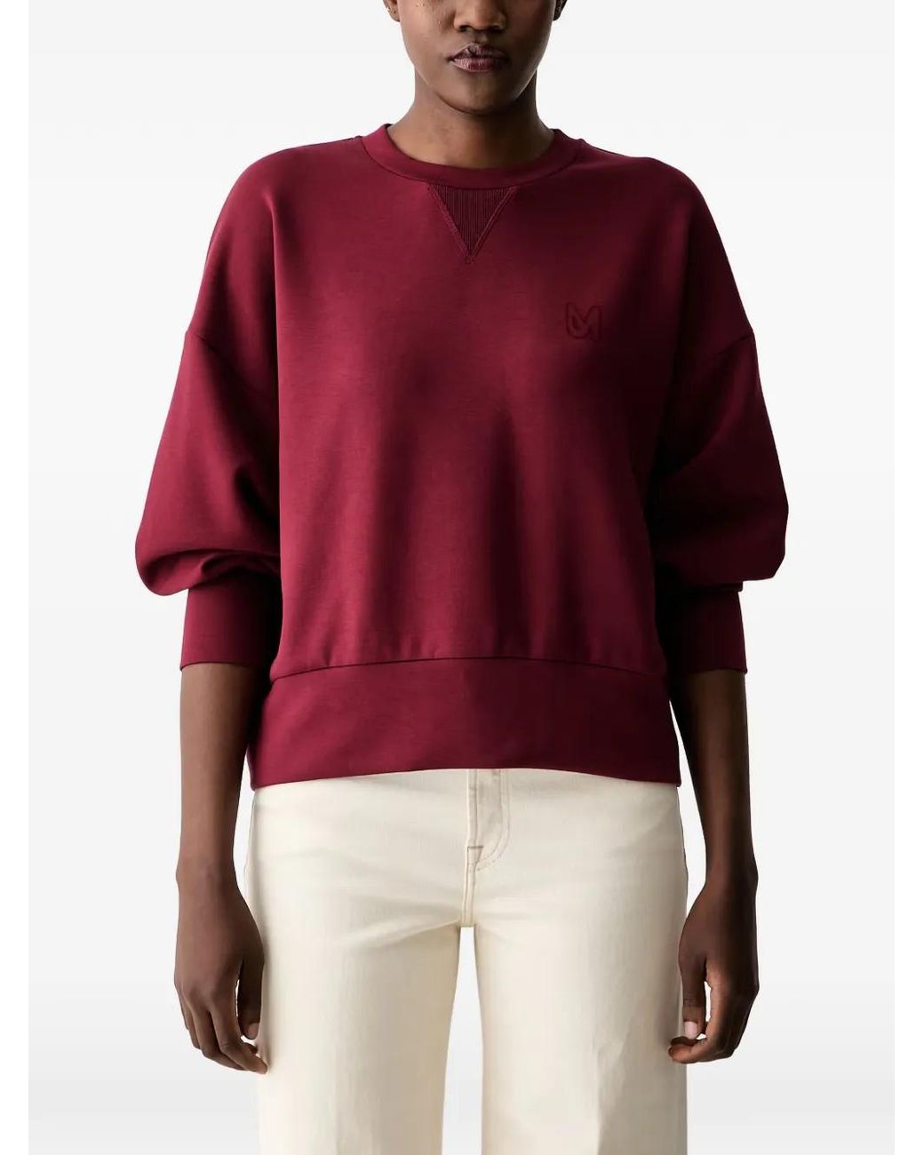 Mos Mosh Red Sweat Kiki Celli À Logo Brodé Et Insert En V