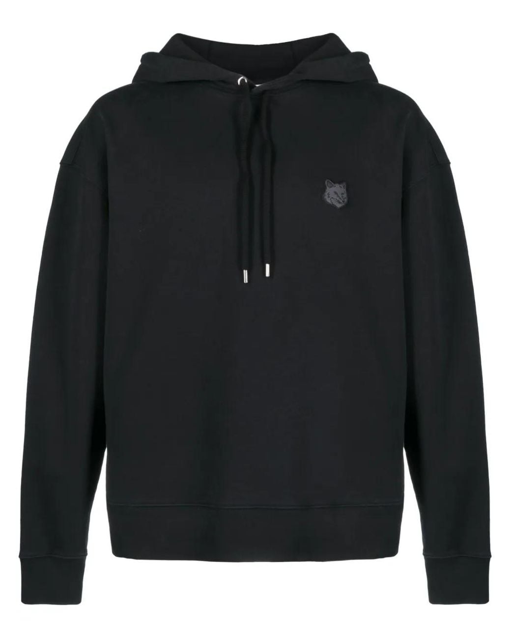 Maison Kitsuné Black Fox-motif Cotton Hoodie for men