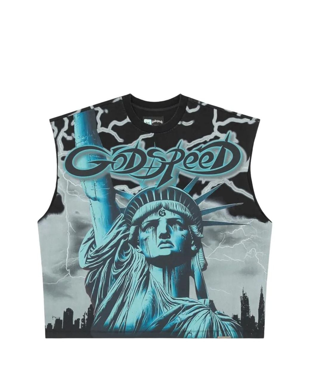 Godspeed Blue Voltage Graphic-Print Vest for men