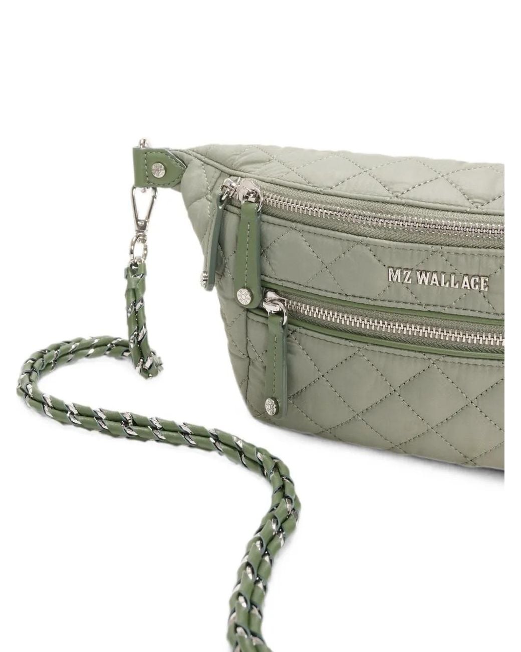 MZ Wallace Gray Small Crosby Quilted Crossbody Bag