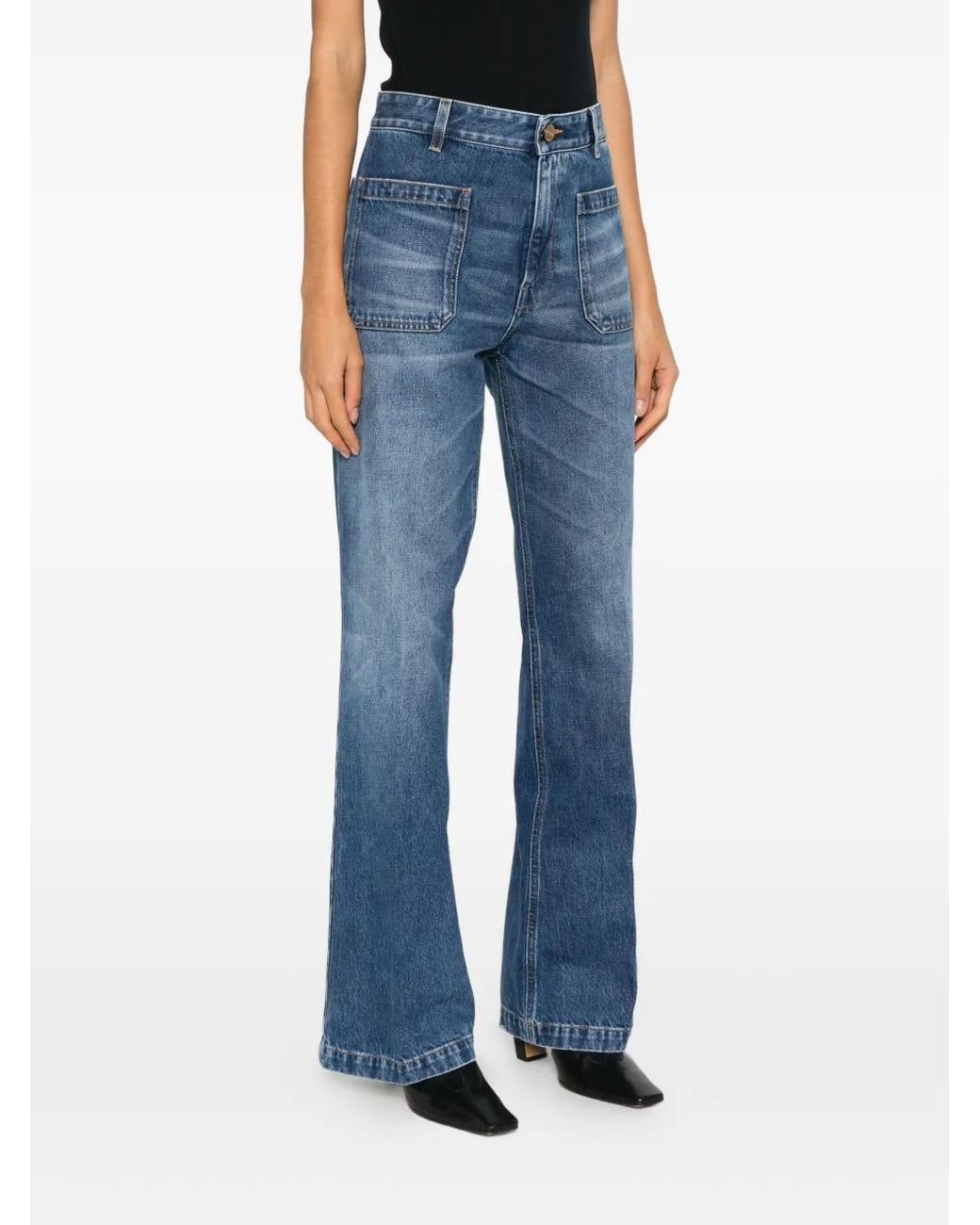 Seafarer Blue Patch-Pockets Jeans