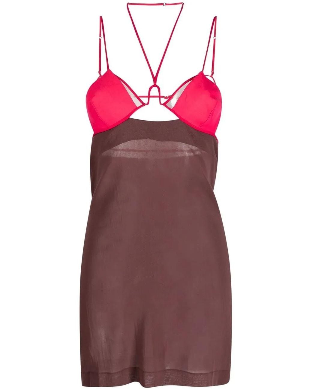 Nensi Dojaka Purple Cut-Out Cotton Minidress