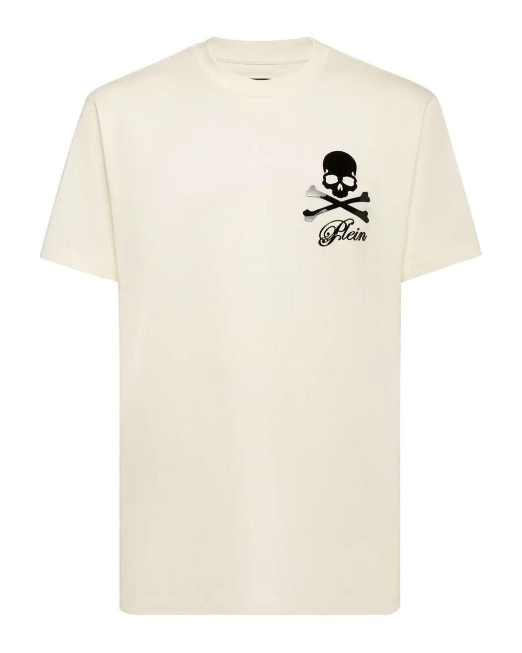 Philipp Plein Natural Skull Bones-Print T-Shirt for men