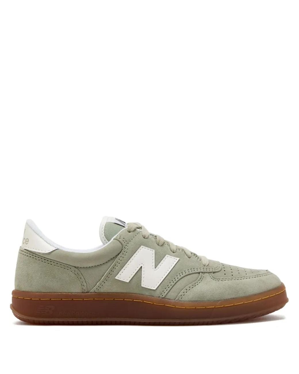 New Balance Green T500 Suede Leather Sneakers