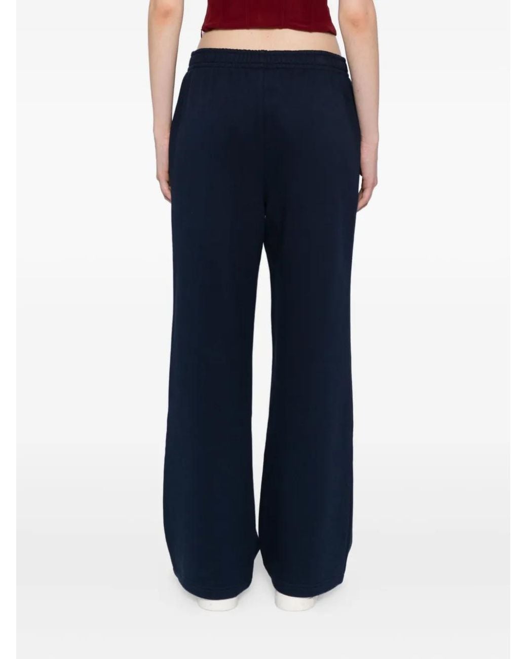 Reformation Blue Kira Wide Leg Track Pants