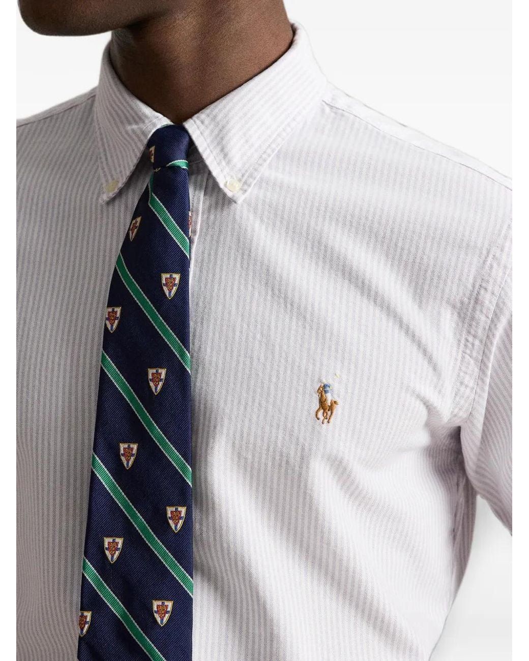 Polo Ralph Lauren White Striped Oxford Shirt for men