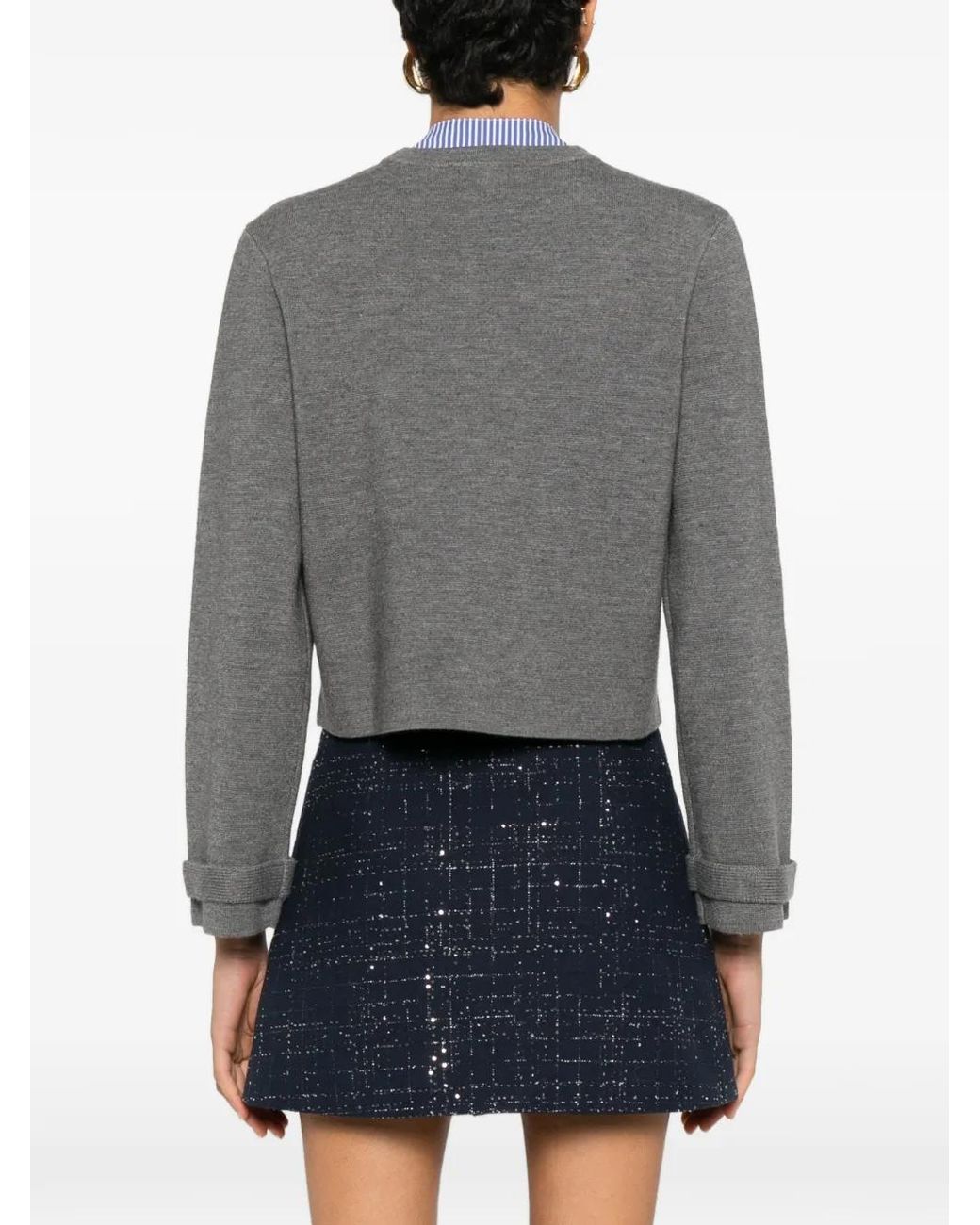 Maje Gray Cardigan With Removable Tie