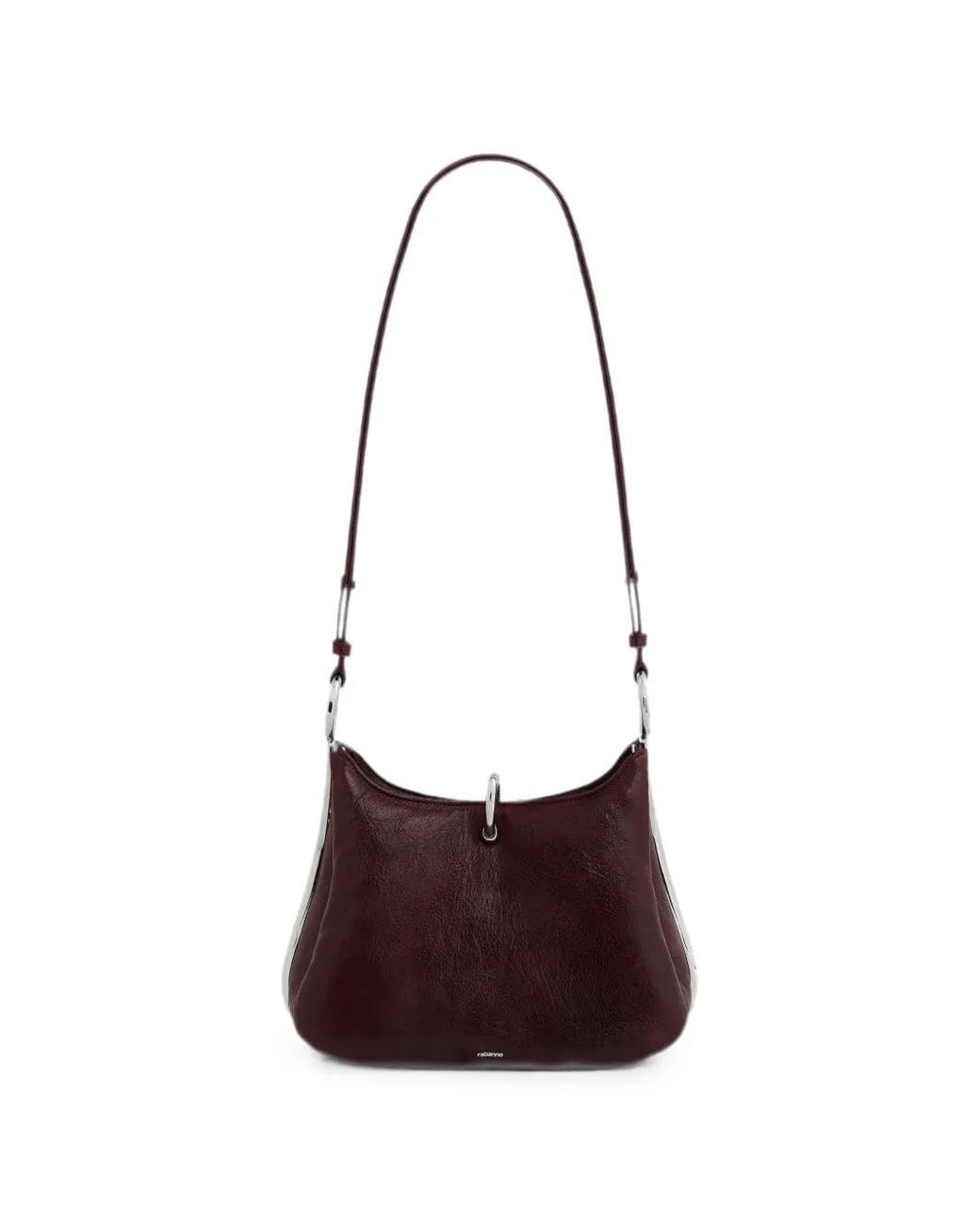 Rabanne White Medium Ring Leather Shoulder Bag