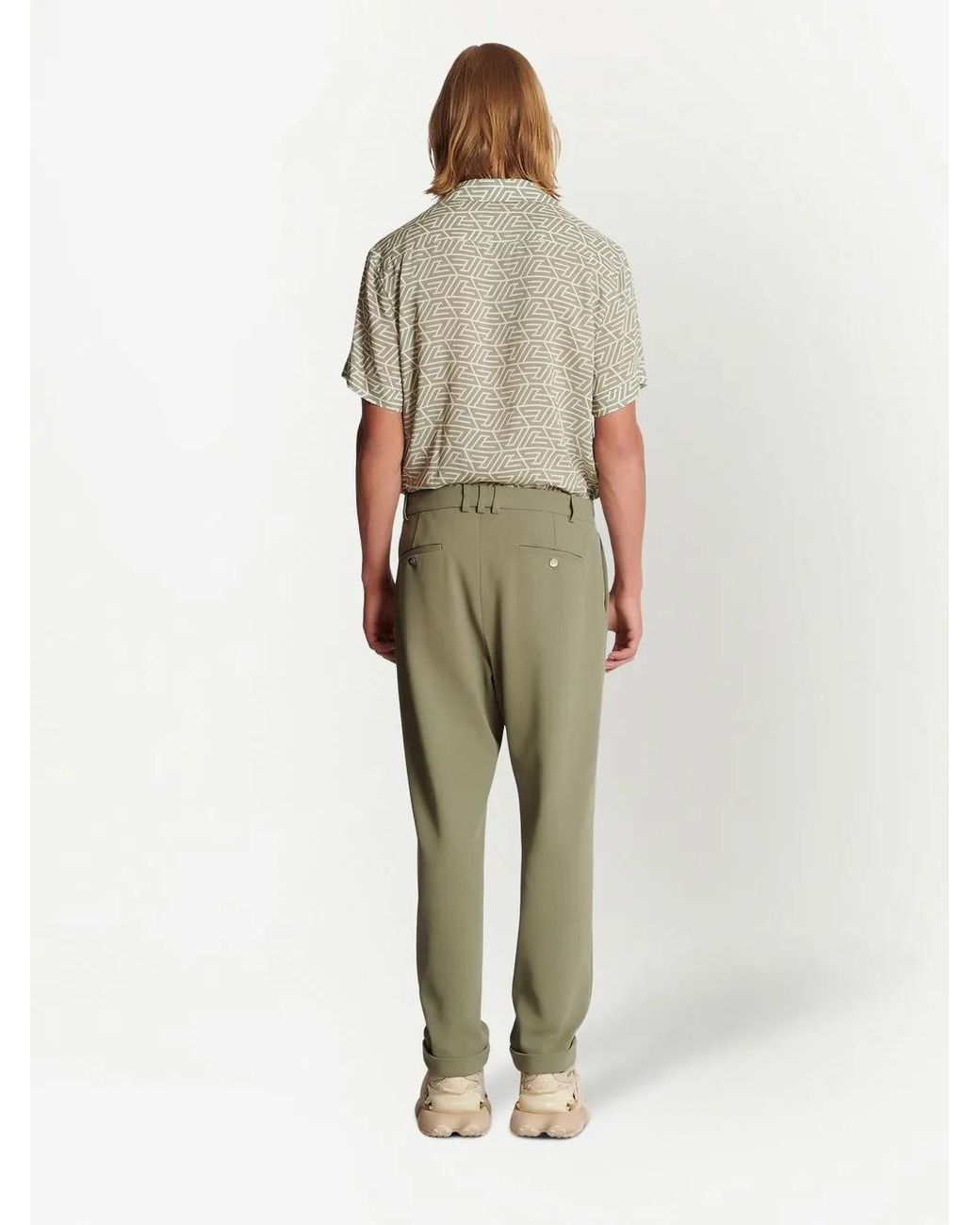 Balmain Green Slim-Fit Trousers for men