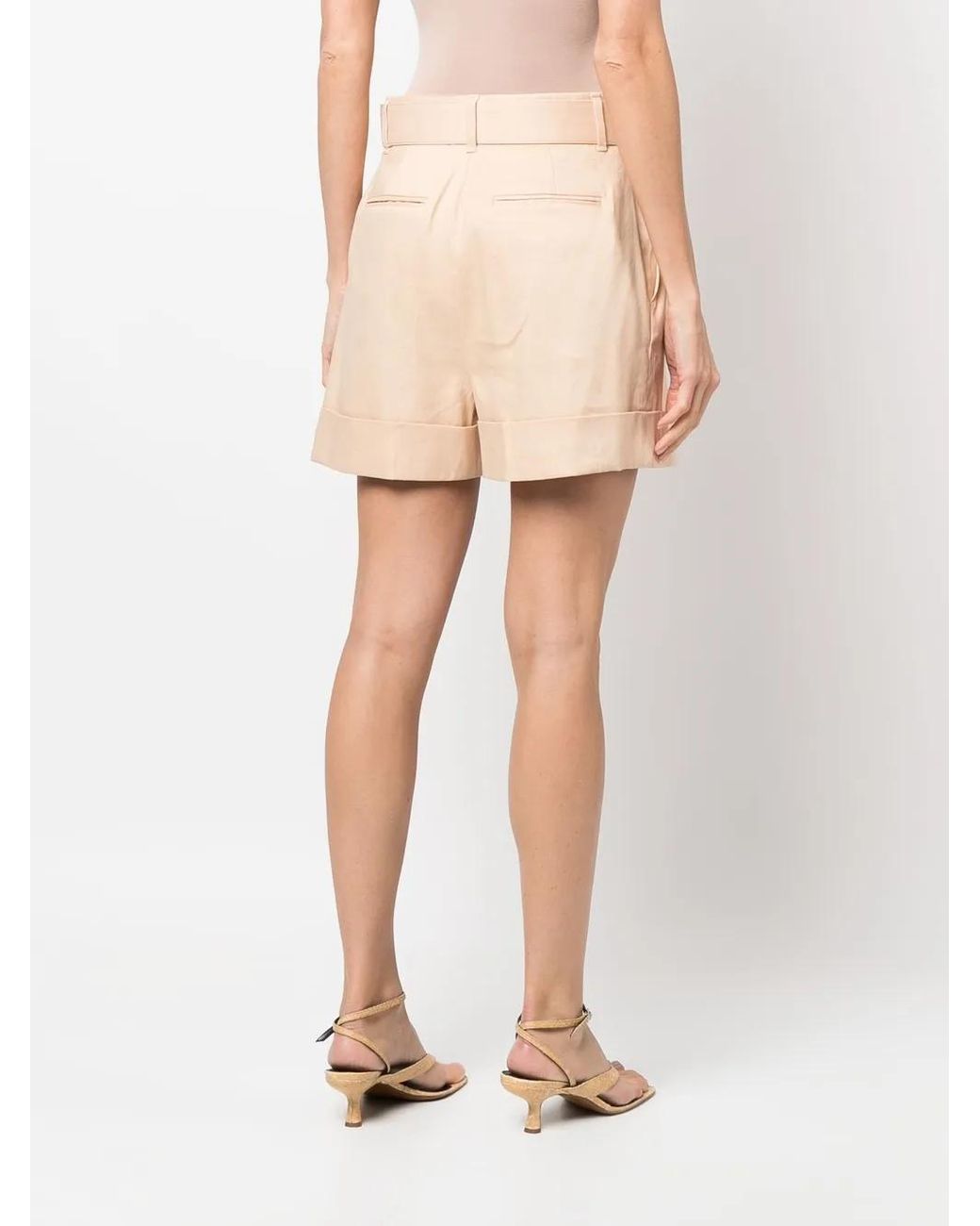 Zimmermann White Dancer Belted Tailored Shorts