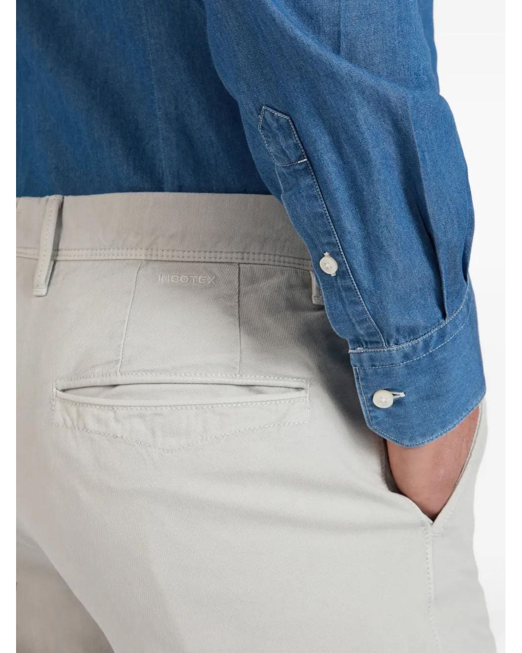 Incotex White Slim-Fit Chinos for men