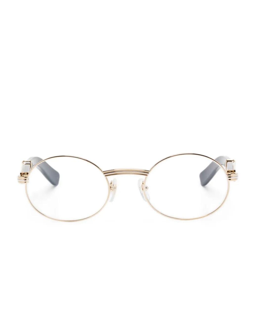 Cartier Natural Oval-Frame Horn Glasses