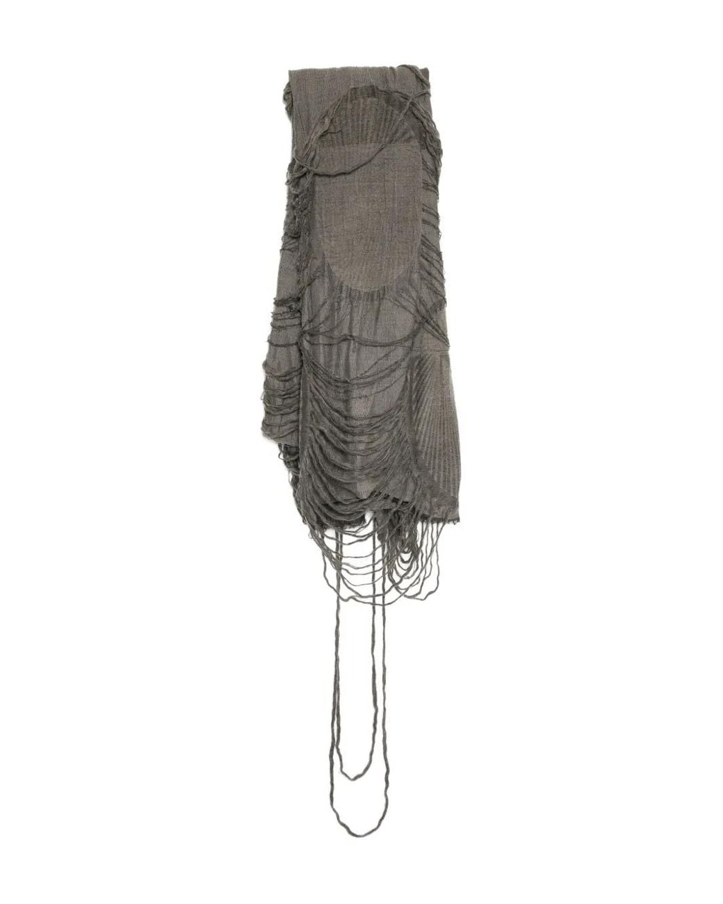 Forme D'expression Gray Fiamma Distressed Scarf